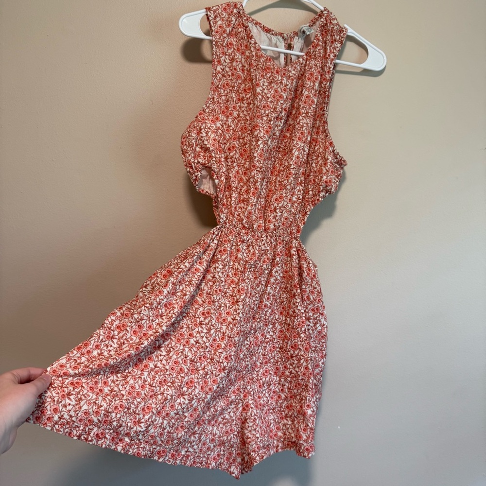 American Eagle Floral Romper with Cutouts